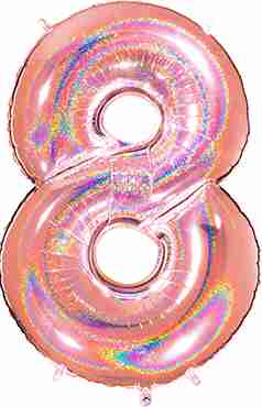 8 Megaloon Rose Gold Glitter Holographic Foil Number 40in/100cm