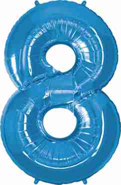 8 Sapphire Blue Foil Number 34in/86cm