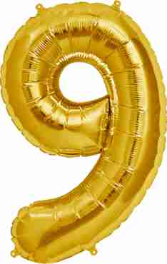 9 Gold Foil Number 7in/18cm