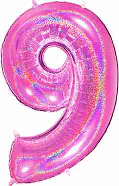 9 Megaloon Fuchsia Glitter Holographic Foil Number 40in/100cm
