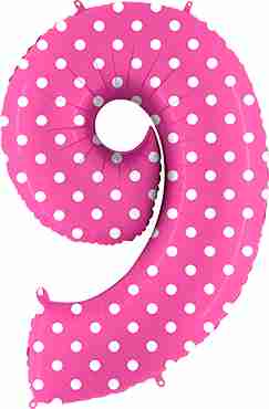 9 Pois Fuchsia Foil Number 40in/100cm