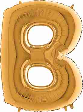 B Gold Foil Letter 7in/18cm 