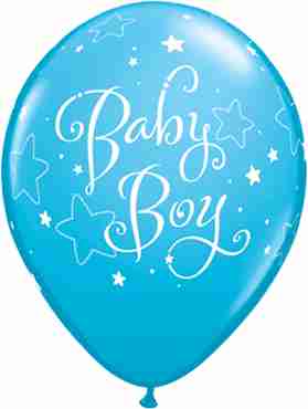 Baby Boy Stars Fashion Robins Egg Blue Latex Round 11in/27.5cm