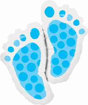 Baby Feet Blue Foil Shape 35in/87.5cm