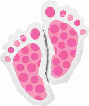 Baby Feet Pink Foil Shape 35in/87.5cm