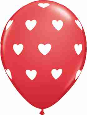 Big Hearts Standard Red Latex Round 11in/27.5cm