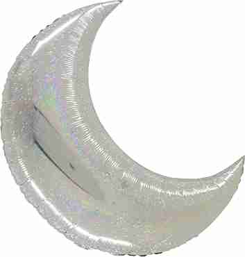 Big Moon Silver Holographic Foil Shape 42in/105cm