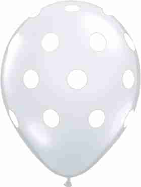 Big Polka Dots Crystal Diamond Clear (Transparent) Latex Round 5in/12.5cm