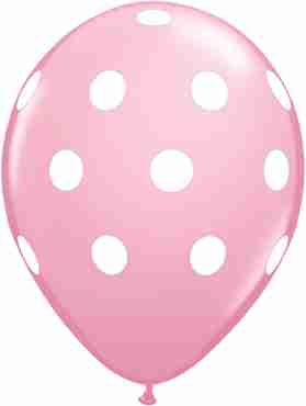 Big Polka Dots Standard Pink Latex Round 11in/27.5cm