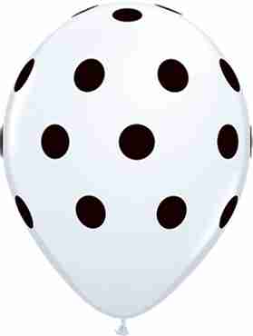 Big Polka Dots Standard White Latex Round 11in/27.5cm