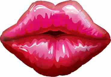 Big Red Kissey Lips Foil Shape 14in/36cm