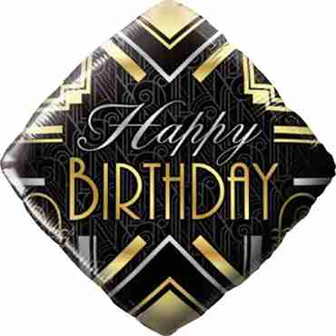 Birthday Art Deco Foil Diamond 18in/45cm