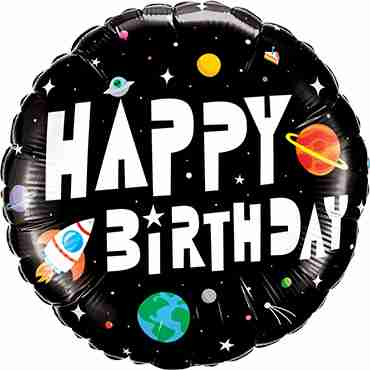 Birthday Astronaut Foil Round 18in/45cm