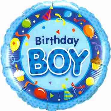 Birthday Boy Blue Foil Round 18in/45cm