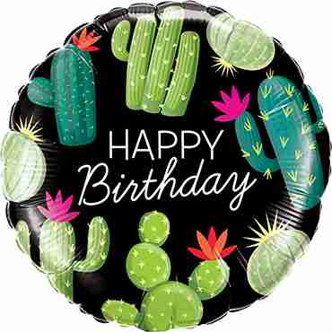 Birthday Cactuses Foil Round 18in/45cm