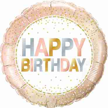 Birthday Metallic Dots Foil Round 18in/45cm