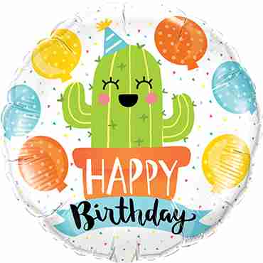 Birthday Party Cactus Foil Round 18in/45cm