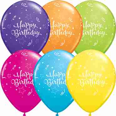 Birthday Shining Star Retail Assortment Latex Round 11in/27.5cm