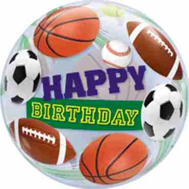 Birthday Sports Balls Single Bubble 22in/55cm