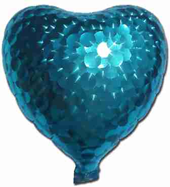 Blue Jewelry Holographic Foil Heart 7in/17.5cm