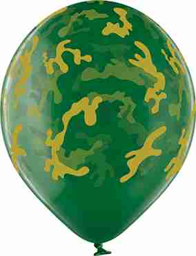 Camouflage Crystal Green (Transparent) Latex Round 12in/30cm