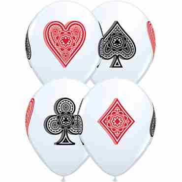 Card Suits Assortment Standard White Latex Round 11in/27.5cm
