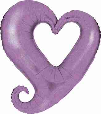 Chain of Hearts Holographic Lavender Foil Shape 37in/94cm