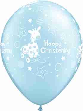 Christening Soft Pony Pearl Light Blue Latex Round 11in/27.5cm