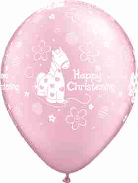 Christening Soft Pony Pearl Pink Latex Round 11in/27.5cm