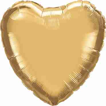 Chrome Gold Foil Heart 18in/45cm