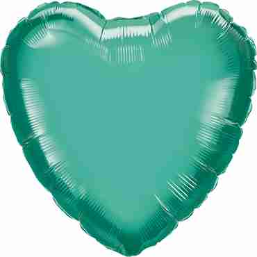 Chrome Green Foil Heart 18in/45cm