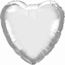 Chrome Silver Foil Heart 18in/45cm