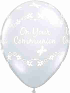 Communion Butterflies Crystal Diamond Clear (Transparent) Latex Round 11in/27.5cm