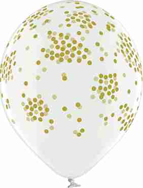 Confetti Crystal Clear (Transparent) Latex Round 12in/30cm