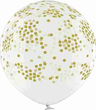 Confetti Crystal Clear (Transparent) Latex Round 24in/60cm