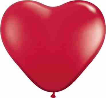 Crystal Ruby Red (Transparent) Latex Heart 11in/27.5cm