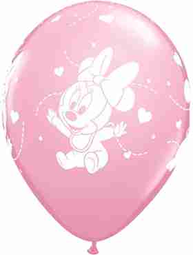 Disney Baby Minnie Hearts Standard Pink Latex Round 11in/27.5cm