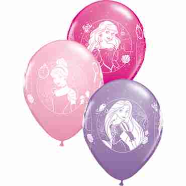 Disney Princess Cameos Standard Pink, Fashion Spring Lilac and Fashion Wild Berry Assortment Latex Round 11in/27.5cm