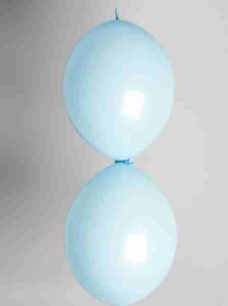 Doorknoopballon 25cm babyblauw