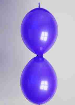 Doorknoopballon 25cm kristal marineblauw