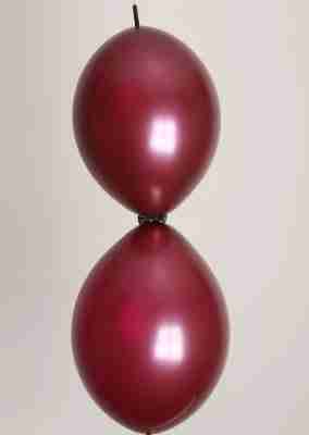 Doorknoopballon 25cm metallic bordeaux
