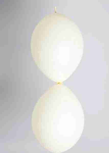 Doorknoopballon 25cm parel wit