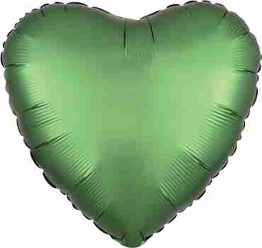 Emerald Satin Luxe Foil Heart 17in/43cm