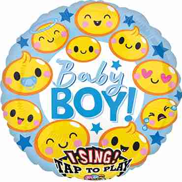 Emoticon Baby Boy Sing A Tune Foil Round 28in/71cm