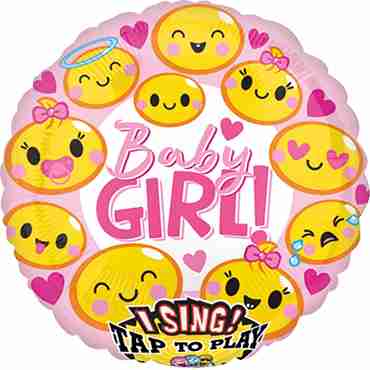 Emoticon Baby Girl Sing A Tune Foil Round 28in/71cm
