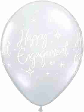 Engagement Elegant Sparkles Crystal Diamond Clear (Transparent) Latex Round 11in/27.5cm