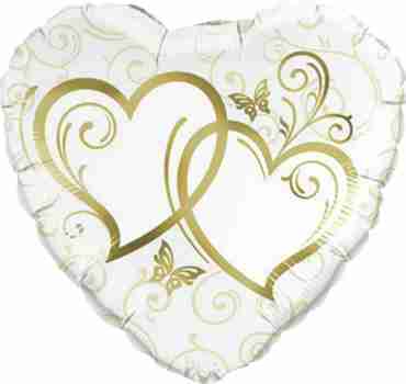 Entwined Hearts Gold Foil Heart 18in/45cm