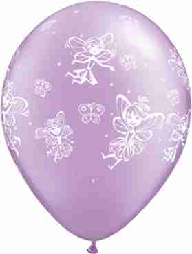 Fairies and Butterflies Pearl Lavender Latex Round 11in/27.5cm