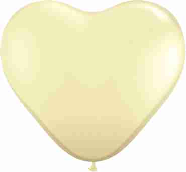 Fashion Ivory Silk Latex Heart 15in/37.5cm