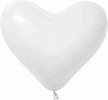 Fashion White Latex Heart 11in/27.5cm